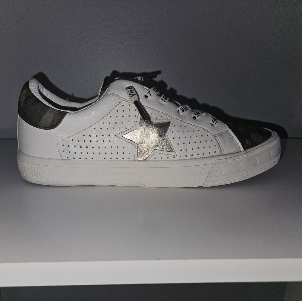 Vintage Havana White & Camo Gold Star Sneakers - Size 8 - Picture 2 of 11